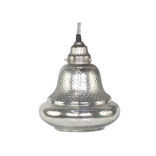 Lampa szklana Chic Antique dzwonek srebrna 71228-12M
